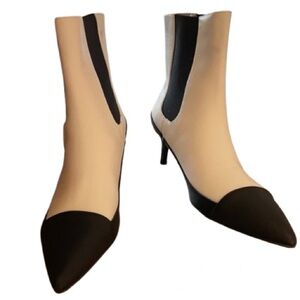 Journee Collection Black and White Heeled Boots​